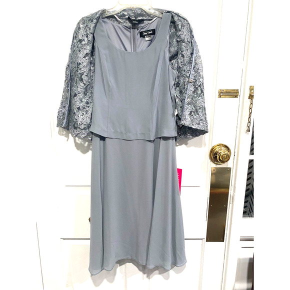 JESSICA HOWARD special occasion 2 pc grey dress size 6 P MSRP $168 - Picture 2 of 10